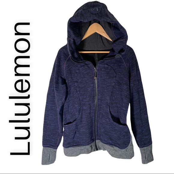 lululemon athletica Tops - Lululemon Scuba Hoodie Womens Sz 12 Blue  Full Zip Sweater Sweatshirt